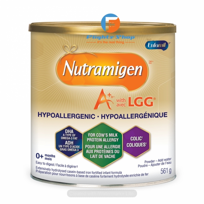 Sữa Enfamil A+ LGG Nutramigen Canada đặc trị không lactose cho bé dị ứng đạm sữa bò, hay quấy khóc và tiêu hoá kém, hộp 561g