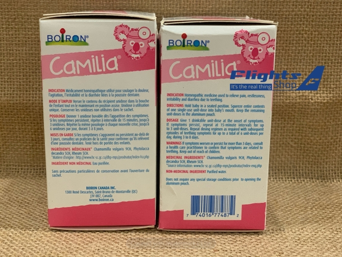 Muối uống Boiron Camilia Canada dùng cho bé mọc răng, hộp 30 ống