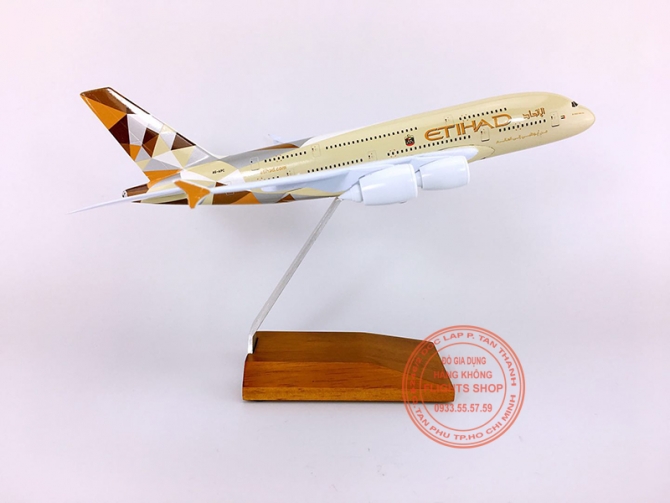 A380 Etihad 30cm (Kim loại nguyên khối)