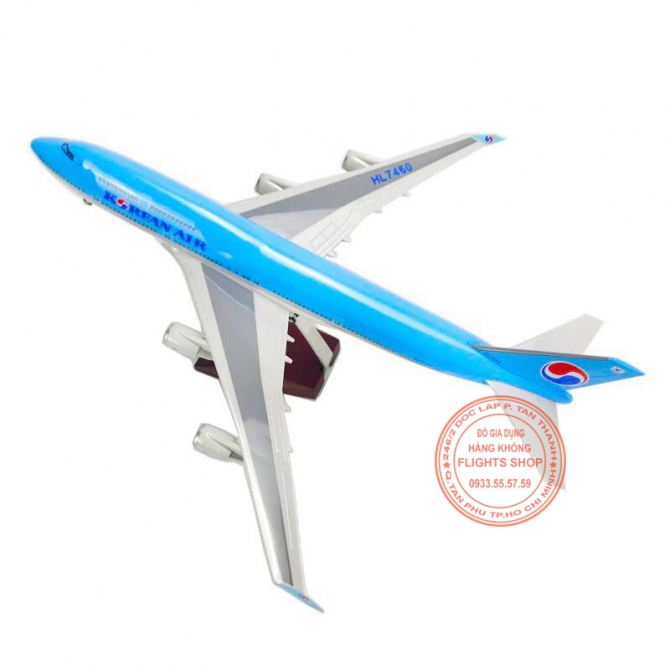 B747 Korean Air 47cm (có bánh xe + đèn LED)