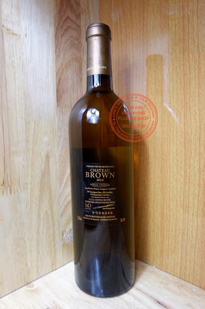 Vang trắng Chateau Brown 2014 Pessac - Léognan 750ml