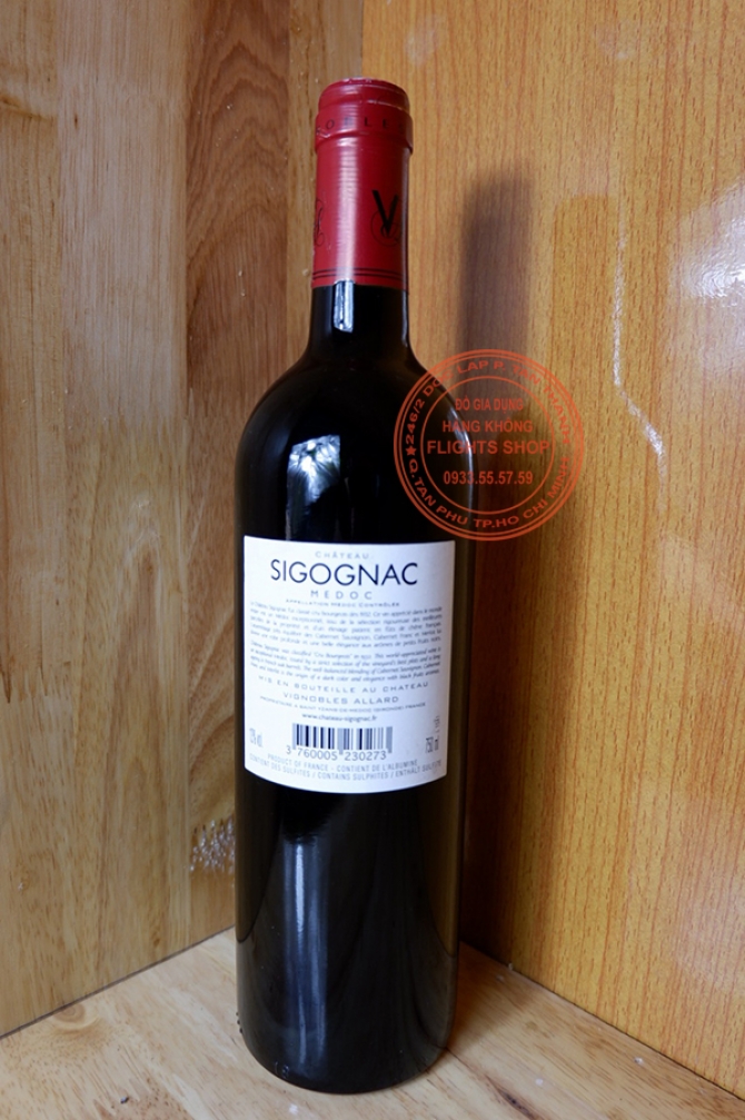 Vang đỏ Chateau Sigognac Medoc 2015 - 750ml